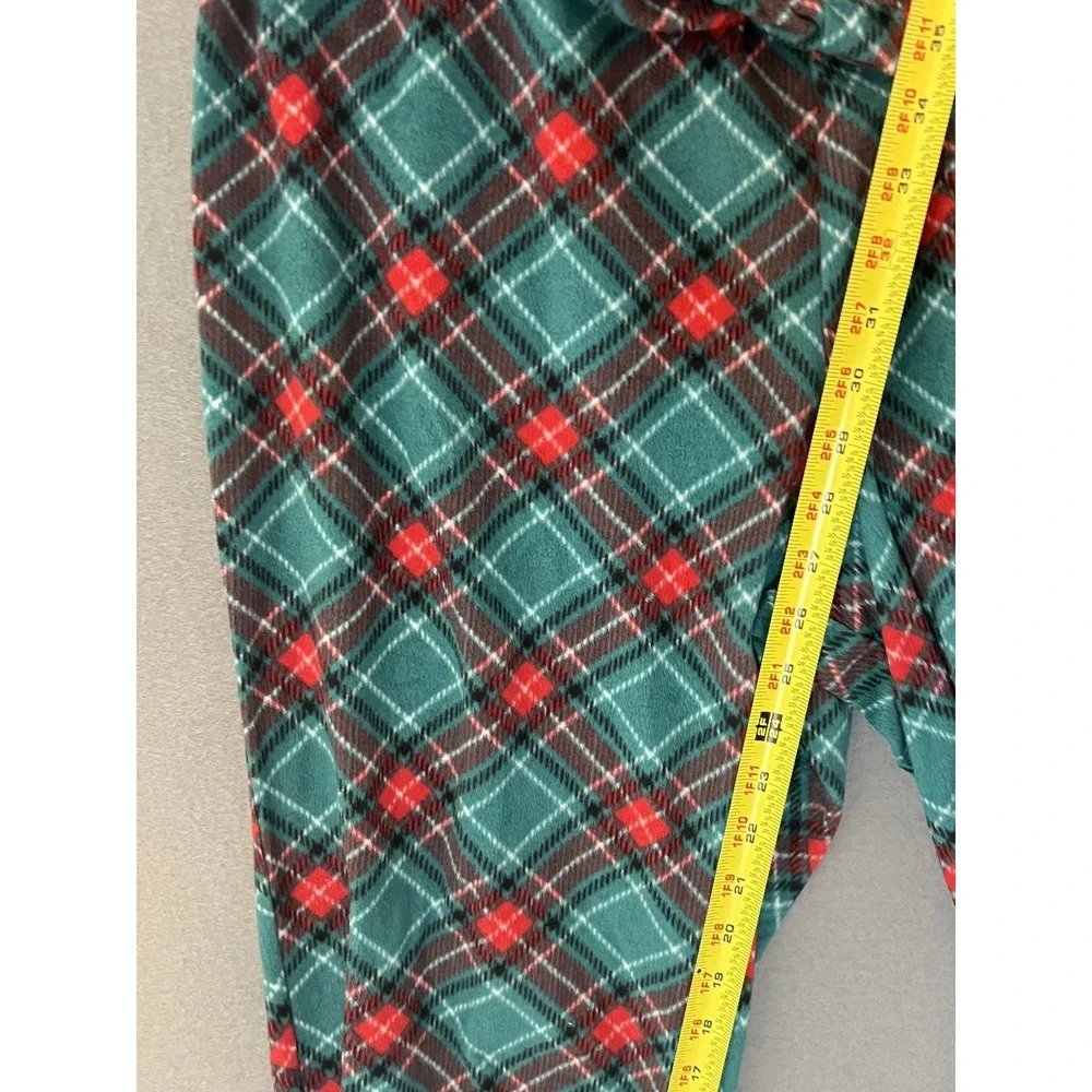 Croft‎ & Barrow Women's XL Plaid Fleece Pajama Lounge Pants Green Red Sleepwear